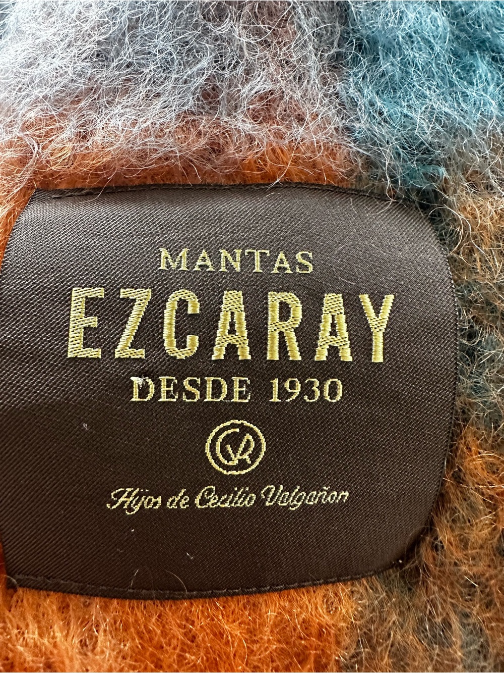 Mantas Ezcaray Multicolor Mohair Wool Blend Blanket 54”72”